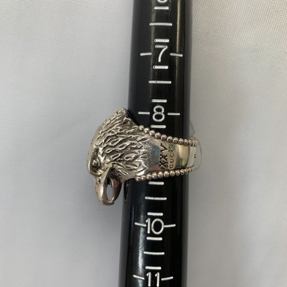 Gucci Anger Forest Eagle Head Ring In Sterling Silver - Picture 8 of 10